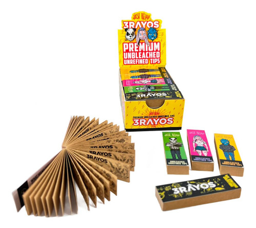 Filtros 3rayos Tips Large Unbleached Premium Carton Armar Sabor Neutro