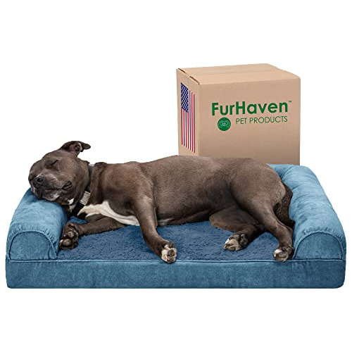 Furhaven Cama Ortopédica De Espuma Para Perros, De Pelo Sint