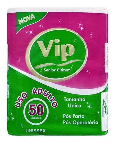 Absorvente Vip Geriátrico Incontinência Urinaria C/50 Unid.