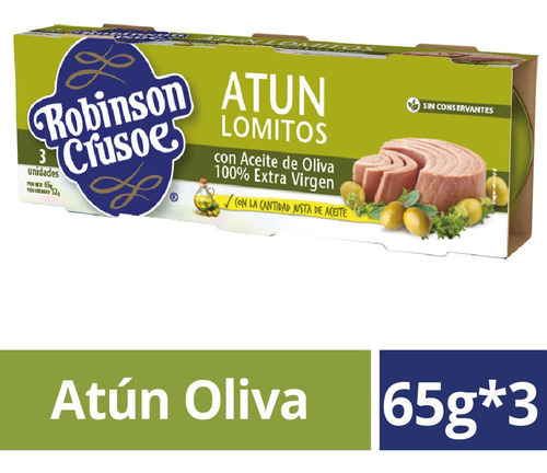 AtĂșn Lomitos Oliva Extra Virgen Tripack Robinson Crusoe 195