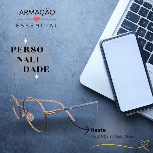 Óculos Armações Para Grau Redondo Retrô Kit 2 Unid
