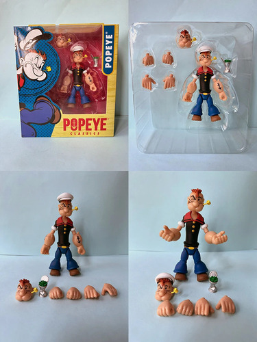 Figura De Acción Clásica De Popeye Pappy, Muñeco Modelo Anim