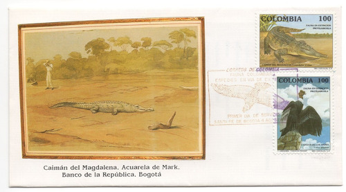 Caimán Cóndor Sobre Primer Día 1992 Fauna Colombiana