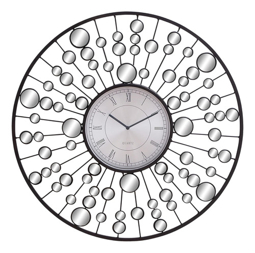 Deco 79 Reloj De Pared Radial Starburst De Metal Con Detalle