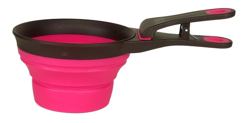Matchi Cuchara De Silicón Para Croquetas Con Clip Sellador Color Rosa 2 Tazas