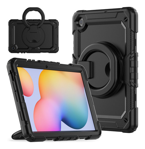 Funda Negra Con Asa Y Soporte Para Galaxy Tab S6 Lite De 10.