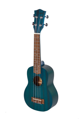 Ukelele Soprano Parquer De Madera Color Azul Con Funda