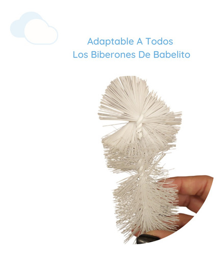 Cepillo Limpia Mamadera Basic Babelito Ba12170 Color Blanco