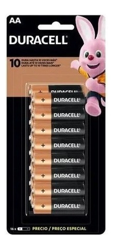 Pilas Duracell Alcalinas Aa Pack De 16 Unidades 