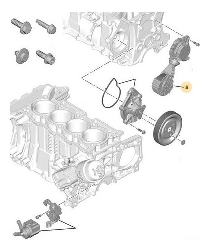 Tensor Arrastre Bomba De Agua Peugeot 207 1.6 Thp