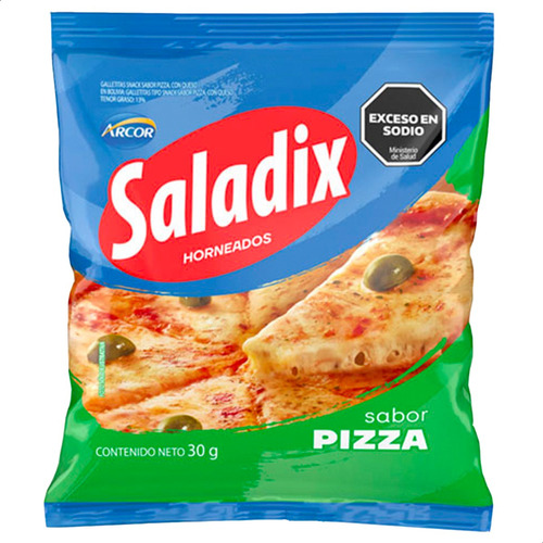 Galletitas Saladix Sabor Pizza Horneados Snack Pack X6 Unid