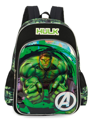 Mochila De Costas Escolar Hulk Avengers Verde - Luxcel