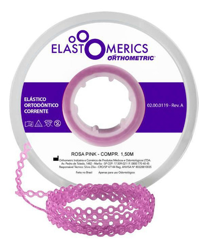 Elástico Corrente Médio - 1,5m - Rosa Pink