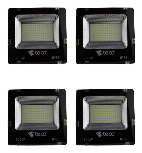 Kit 4 Piezas Lampara Reflector Led 200w Luz Blanca