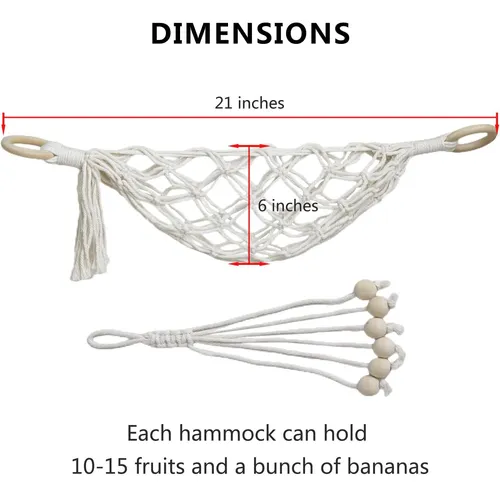 Hamaca De Frutas Bajo Gabinete, Macrame, Ahorra Espacio, Mod