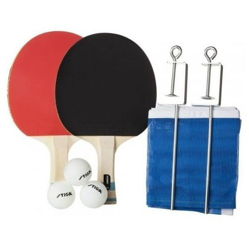 Set Ping Pong Stiga 2 Paletas + 3 Pelotas + Red Retráctil