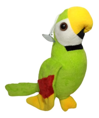 Papagaio De Pelúcia Colorido Fofo Com Ventosa 