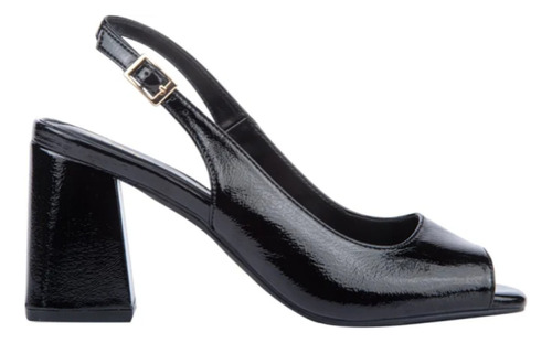 Zapatilla Punta Abierta Charol Yaeli Tacón 8cm