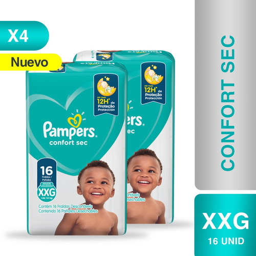 Imagen 1 de 5 de Pañales Pampers® Confort Sec - Caja De 4 Paquetes Xxg