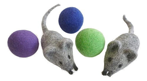 Pelota De Lana De Fieltro Y Juguetes De Ratón Gatos Y ...