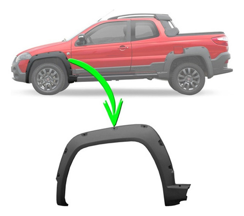 Moldura Paralama Dianteiro Strada 2019 2020 Fiat