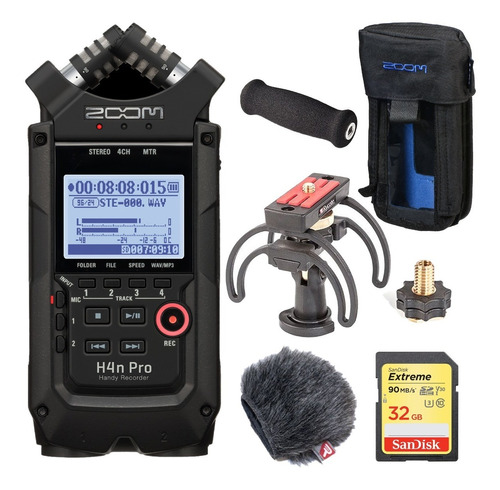 Combo Grabador Zoom  H4n Pro Con Accesorios Rycote