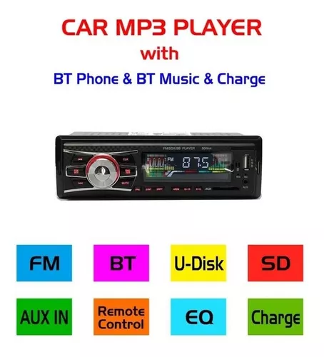 Radio De Auto 1 Din Bluetooth Usb Mp3 Microsd Aux Fm 213037