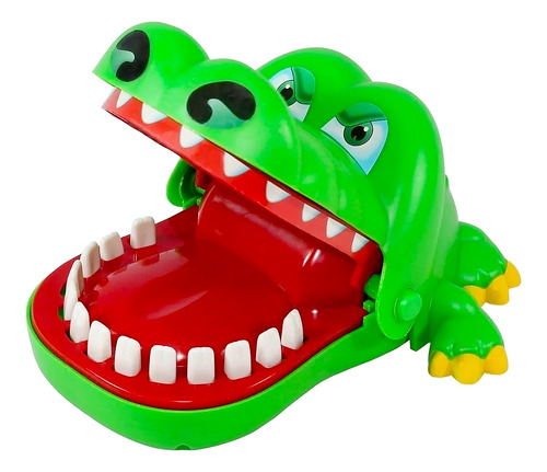 Brinquedo Jacaré Maluco Que Morde Jogo Aperta Os Dentes Cor Verde