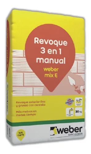 comprar Revoque 3 En 1 Mix E 30 Kg Weber Con Ceresita Sibaco