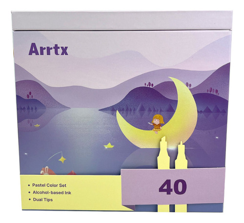 Arrtx 40 Marcadores A Base De Alcohol Doble Punta Biselada & Color Multicolor