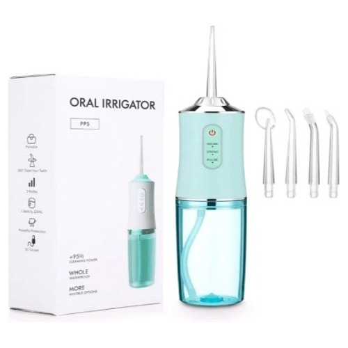 Irrigador Dental Inalámbrico 6886 Verde Capacidad: 220 Ml