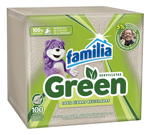 Servilletas Familia Green X 100 - Unidad a $69
