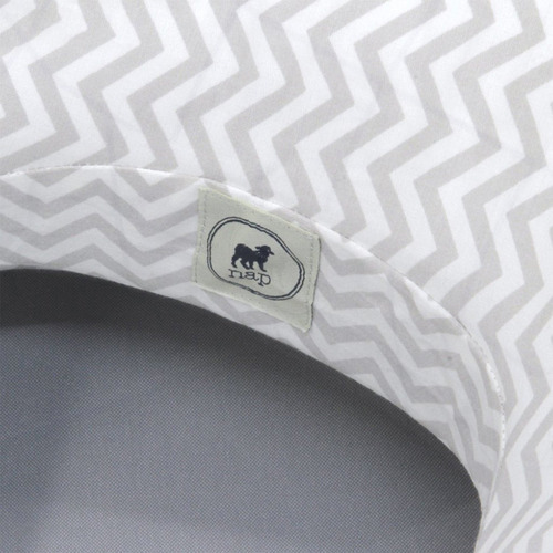 Cojín De Lactancia Bebe 100% Algodon Premium Chevron Gris