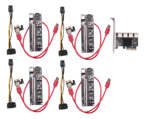 Carro De Expansión Pci-e Pci-e De 4x A 4 Puertos Usb 3.0, 4x