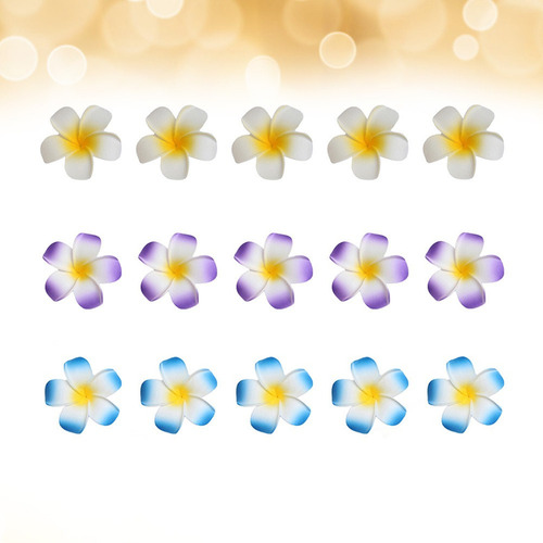 15 Pinzas Para El Pelo Flores Plumeria Hawaiana 9 C Ou