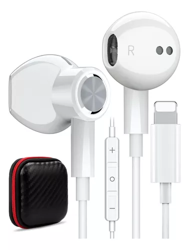 Paquete de 2 auriculares Apple para iPhone con cable, auriculares con  conector Lightning (micrófono integrado y control de volumen) 【Certificado  Apple