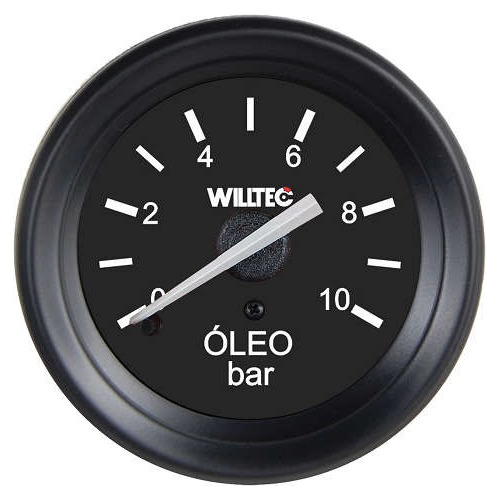 Manômetro Pressão De Óleo 0-10bar Linha Mwm Preto 60mm 