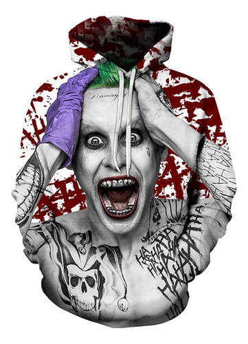 Sudadera Con Capucha Joker 3d De Manga Larga Con Estampado D