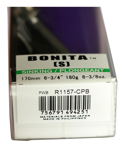 Rapala Yo-zuri R1157-cpb Bonita Purple Pesca De Mar Trolear