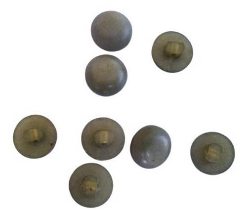 Lote 9 Botones Tipo Pastilla Color Gris Verdoso 13 Mm