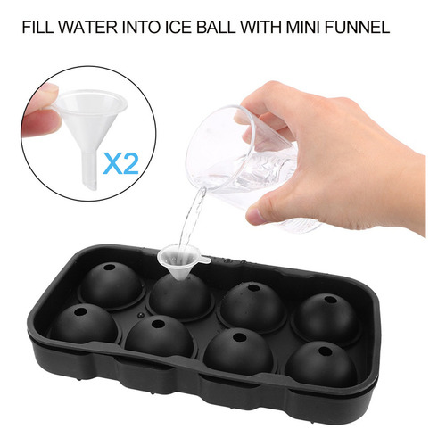 2 Molde Para Hielo Esferas Y Cubos Grandes Con Embudo