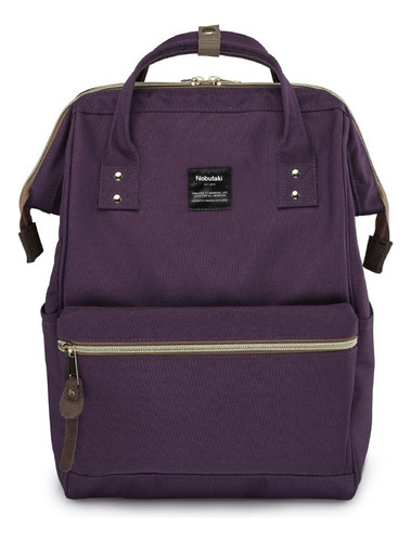 Mochila Nobutaki Clasica Urbana Bolso Unisex Impermeable Color Violeta