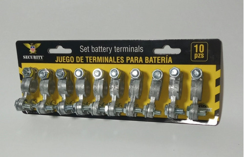 Bornes De Batería Paquete De 10 Plomo Marca Security 