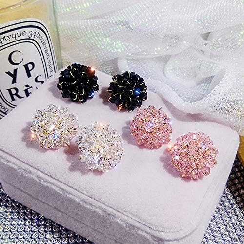 Aimimier Pendientes De Tuerca Con Flores De Cristal Para Nov