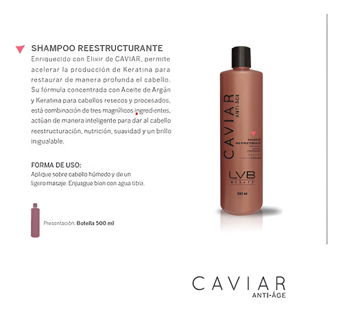 Kit Shampoo Y Crema Restructurante Con Caviar Lvb Beauté