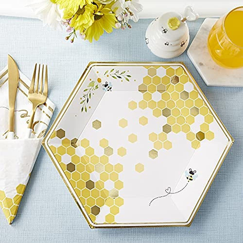 Kate Aspen Sweet As Can Bee Platos Decorativos, 9 Pulgadas, 