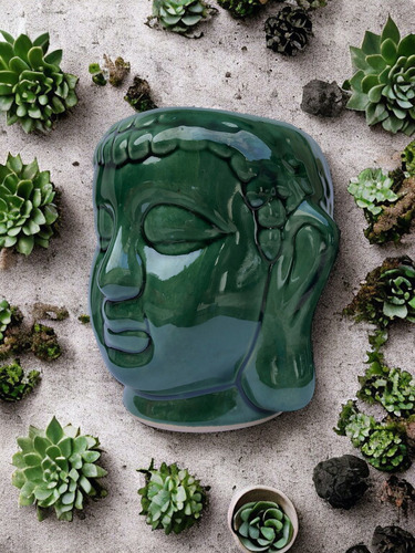 Maceta Minimalista Ceramica Esmaltada Buda Cactus Suculenta 