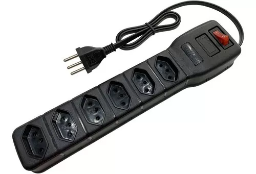 Alargador zapatilla de 6 tomas Multicraft Filtro De Linha Régua 6 Tomadas  largo del cable de 1m 10A 127V/220V