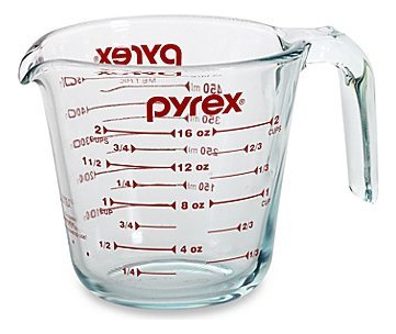 Pyrex Prepware Taza Medidora Grafico Rojo Transparente