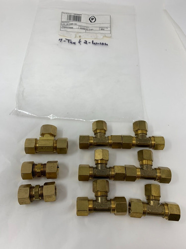 Lot Of 9 1/2  Od 12compt Brass Compression Pipe Tee & Un Ddd